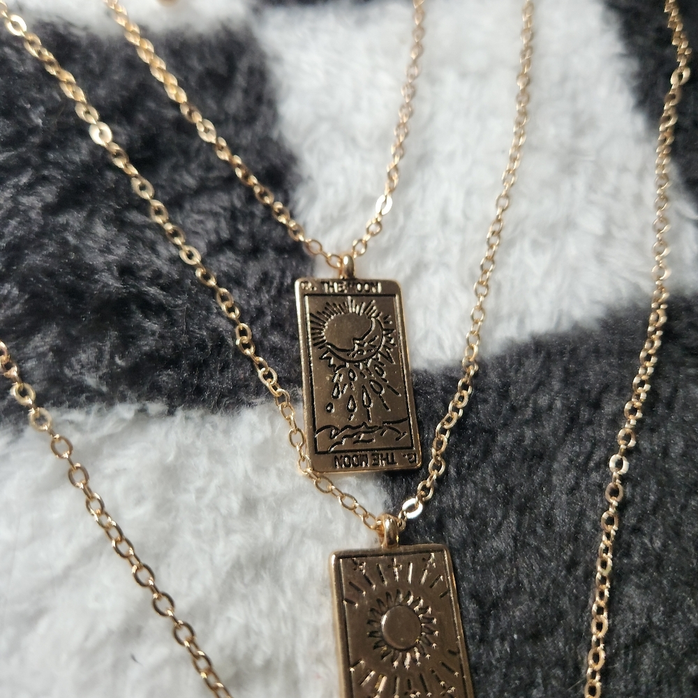 Mystical Gold Tarot Necklace Trio - Picture 2 of 6
